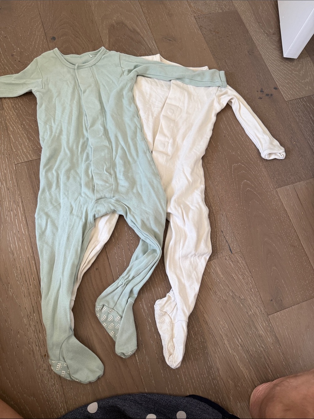 Magnetic Me Sage Green and Cream Footed Pajama Set